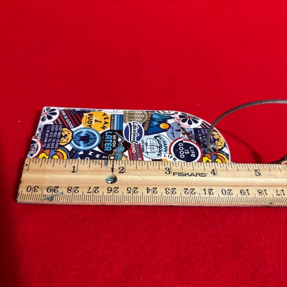 Life is Good Colorful Graphic Collage Design Luggage Tag - Picture 7 of 8